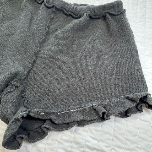 Chaser Black Women’s Soft Cozy High Waist Ruffle Hem Drawstring Shorts - Picture 11 of 13